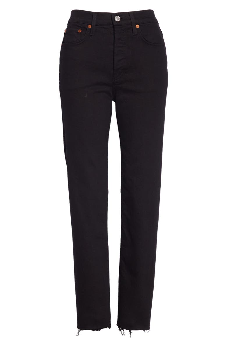 Originals High Waist Stovepipe Jeans, Alternate, color, JET BLACK
