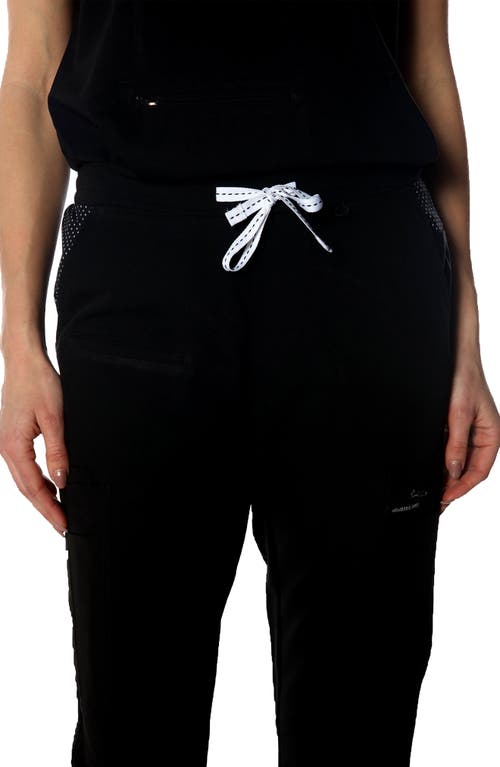 Members Only Valencia Jogger Scrub Pants For Petite Women In Black
