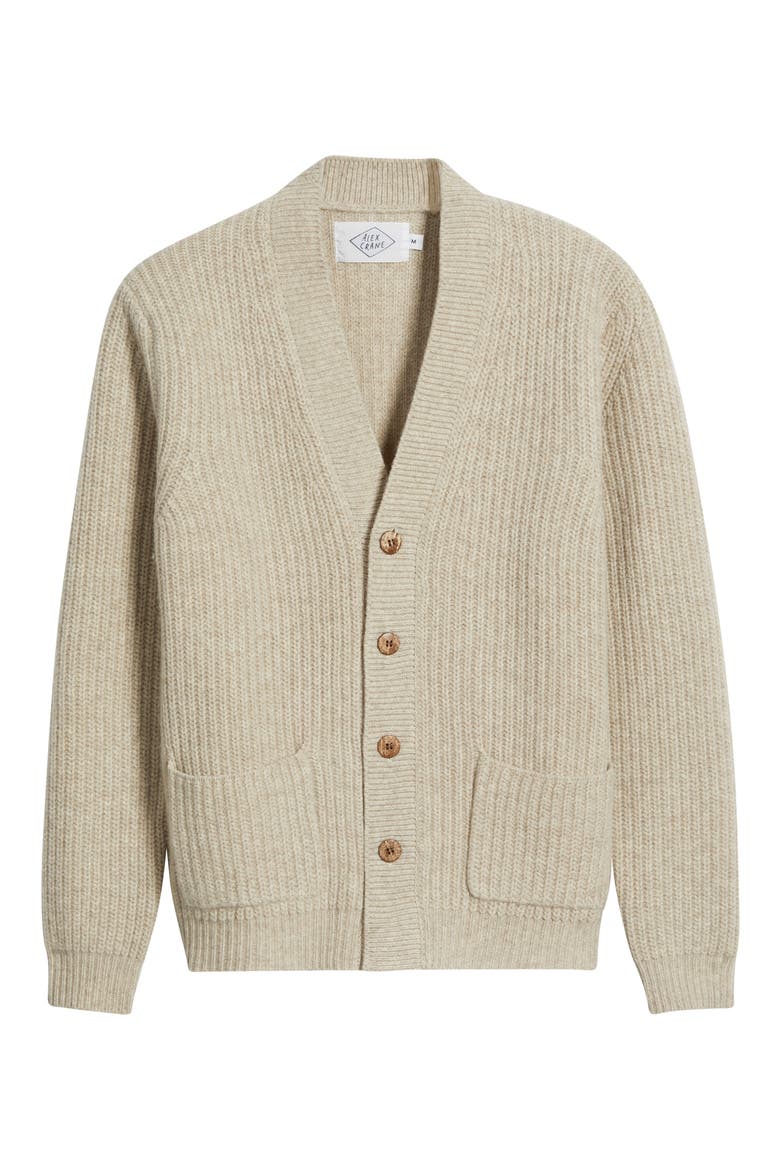 Vale Merino Wool V-Neck Cardigan, Alternate, color, BONE