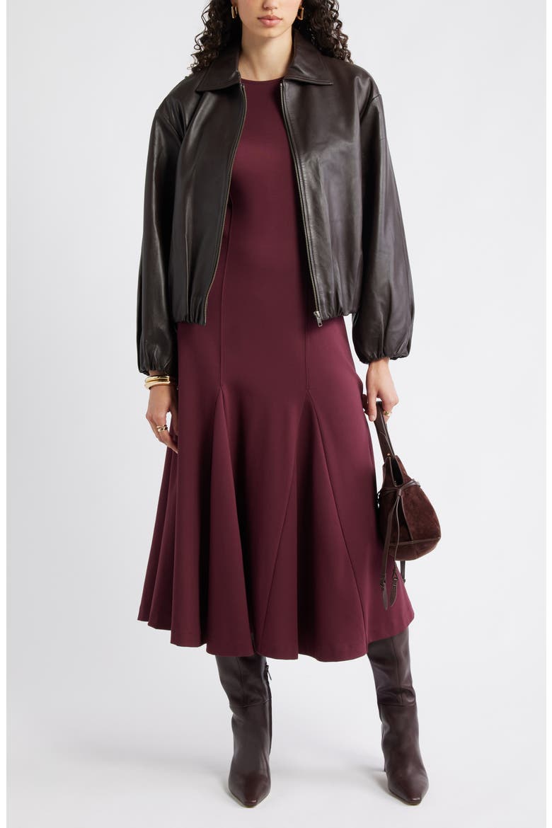 Princess Seam Fit & Flare Dress, Alternate, color, BURGUNDY ROYALE