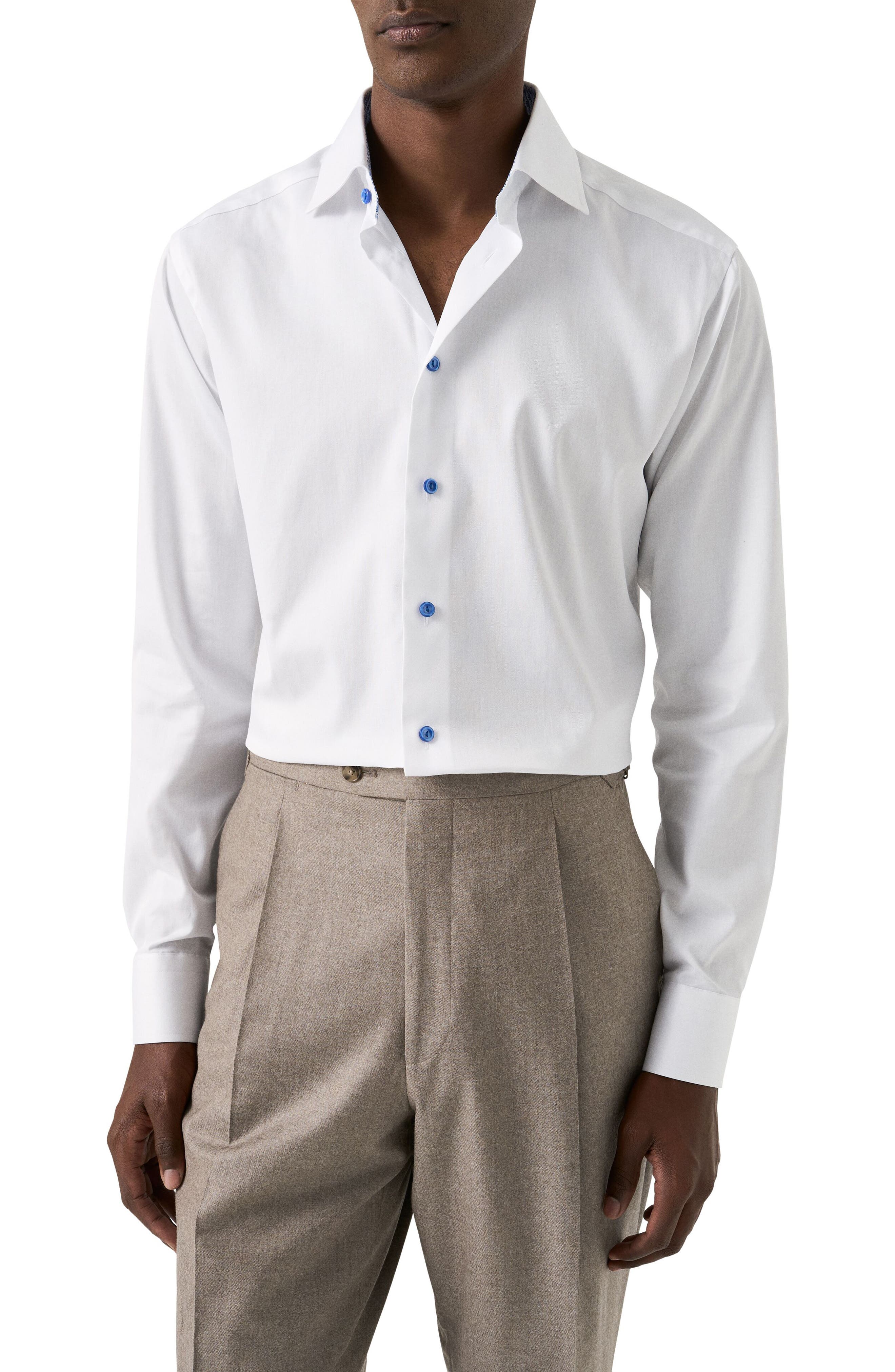 Contemporary Fit Geometric Twill Dress Shirt