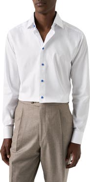 Eton Contemporary Fit Geometric Twill Dress Shirt