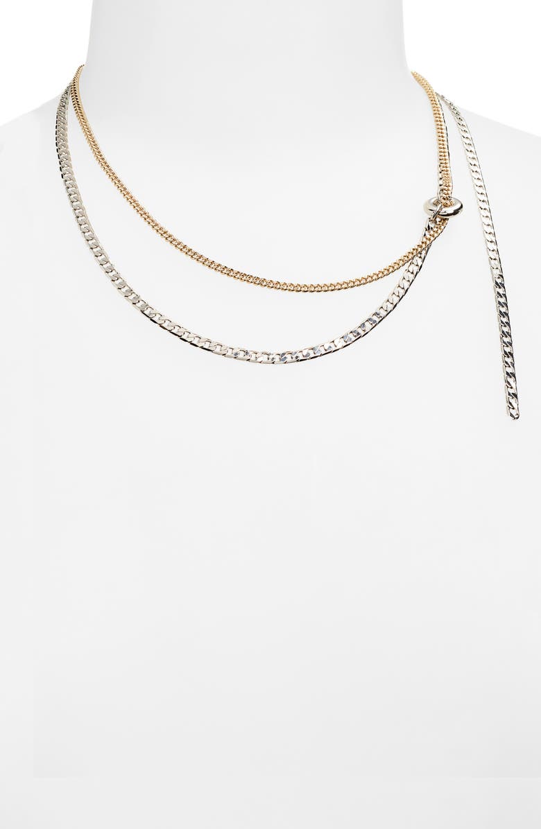 Justine Clenquet Jane Mixed Metal Necklace, Alternate, color, Palladium