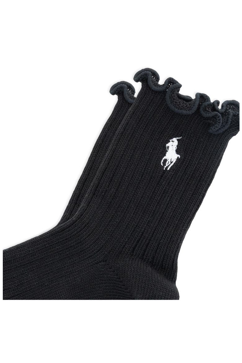 Lettuce Edge Ankle Socks, Alternate, color, BLACK