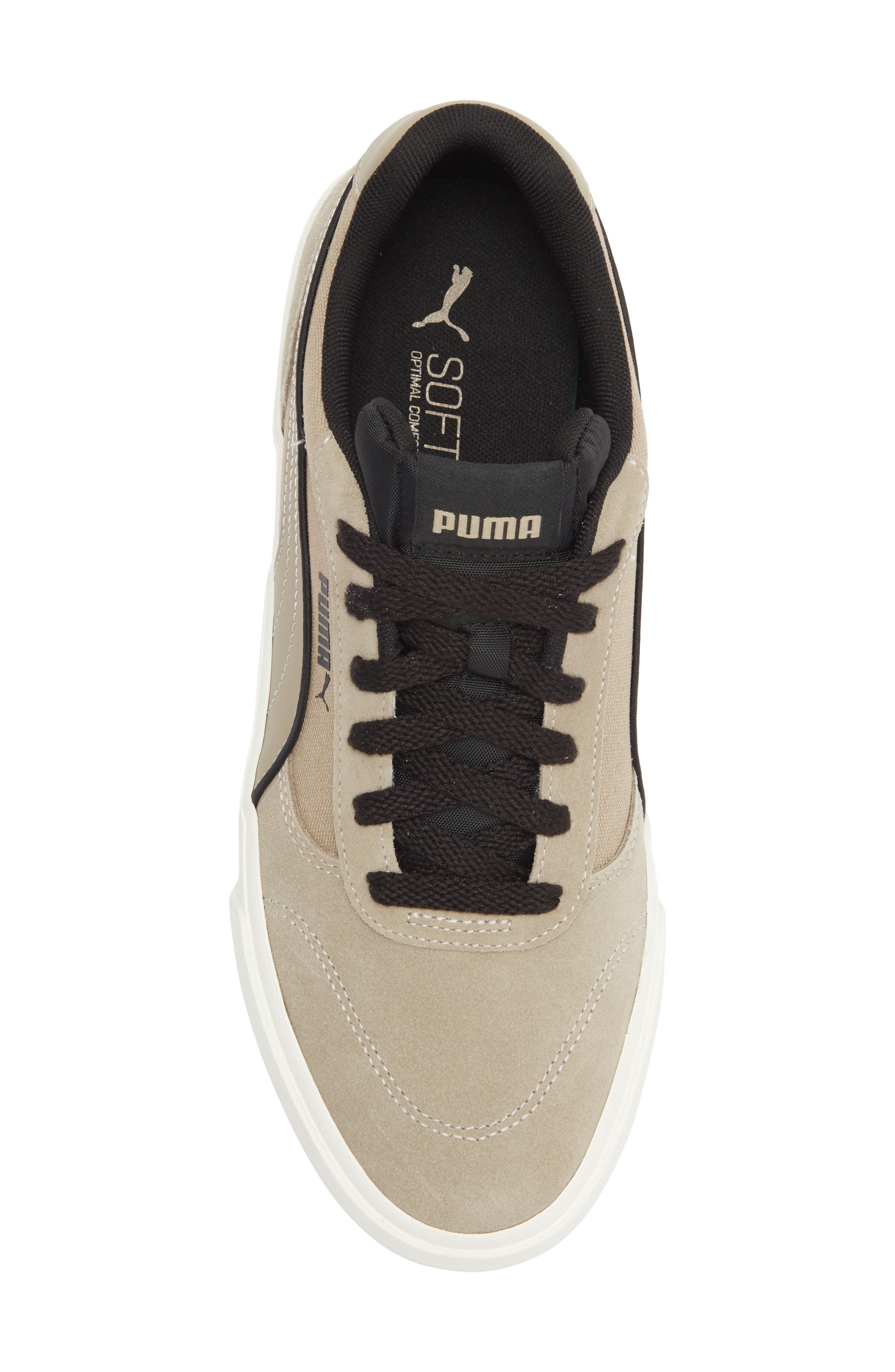 PUMA Court Classic Vulcanized Sneaker, Alternate, color, Ice Coffee/ Puma Black