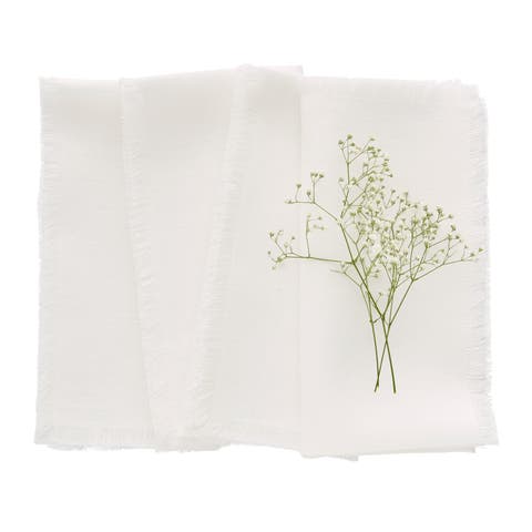 Linen Dinner Napkins - Fringe, 20" x 20" Inch