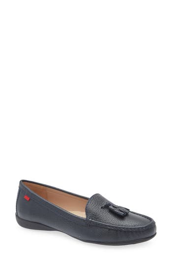 Marc Joseph New York Riviera Tassel Loafer In Navy Grainy