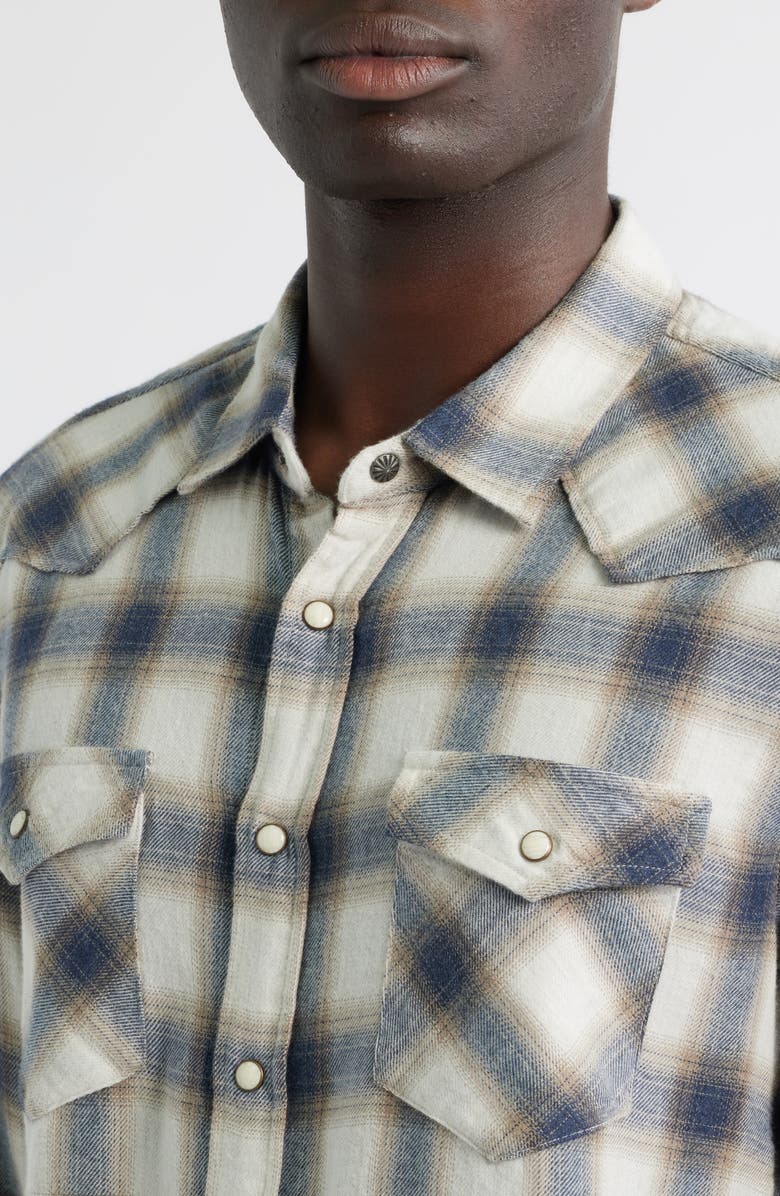 Rails Roy Relaxed Fit Snap-Up Shirt, Alternate, color, Wheat Marine Heather