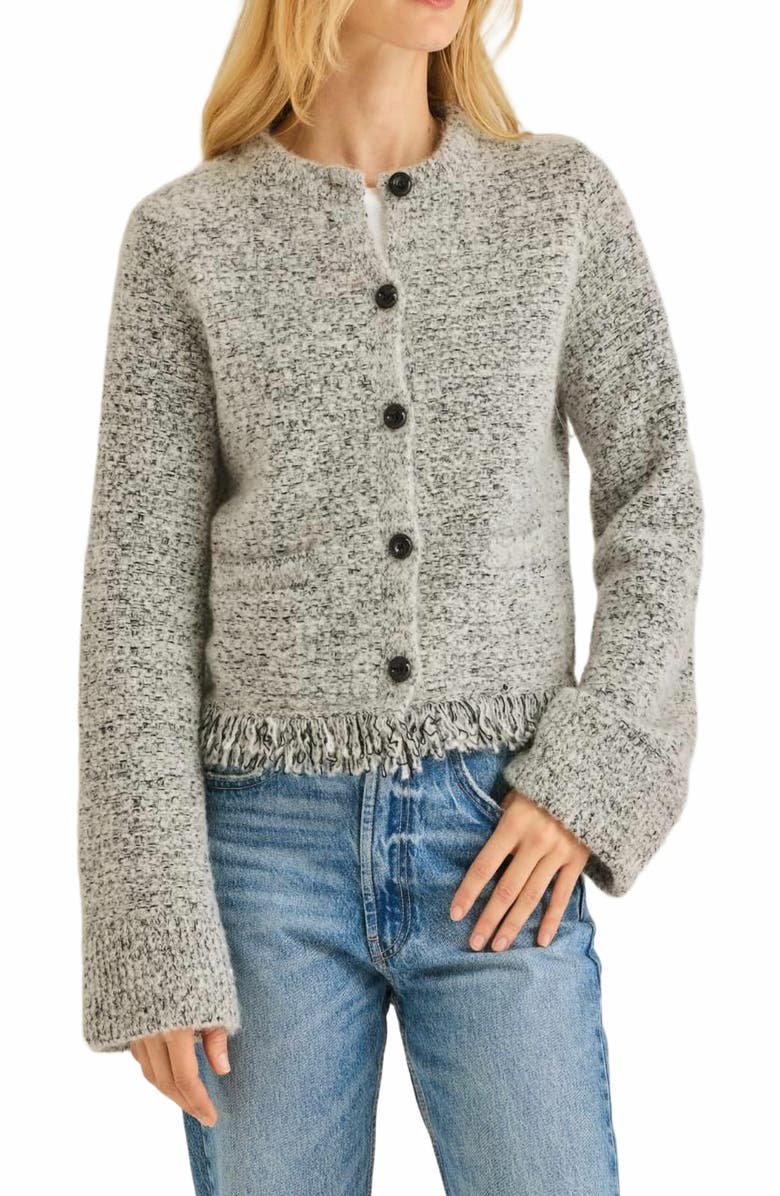 Rebecca Taylor Marianne Cardigan, Alternate, color, Black White