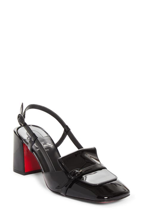 Mairesse Square Toe Patent Leather Loafer Pump