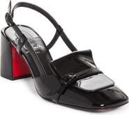 Christian Louboutin Mairesse Square Toe Patent Leather Loafer Pump