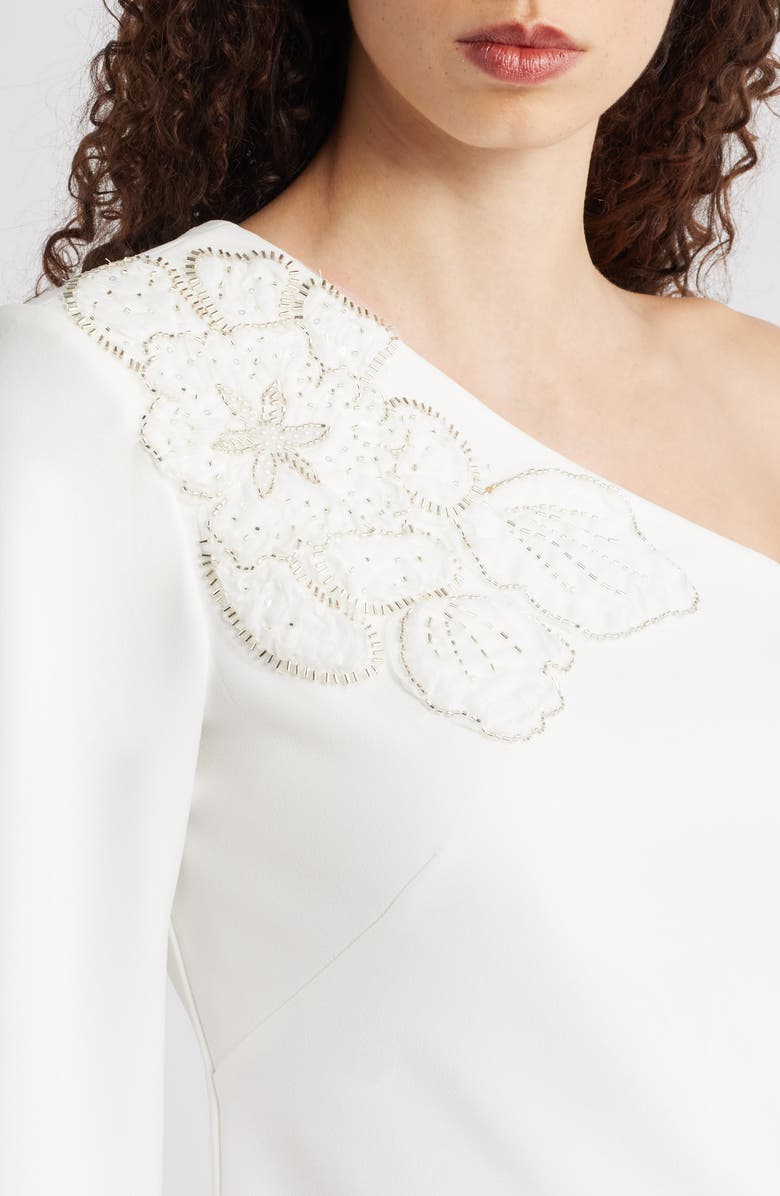 Vince Camuto One-Shoulder Scuba Cocktail Dress, Alternate, color, Ivory