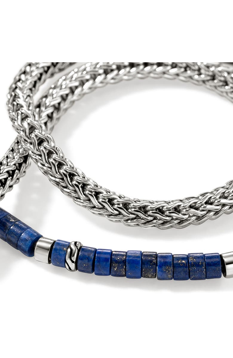 John Hardy Heishi Chain Wrap, Sterling Silver, Gemstones, Alternate, color, Silver/Blue