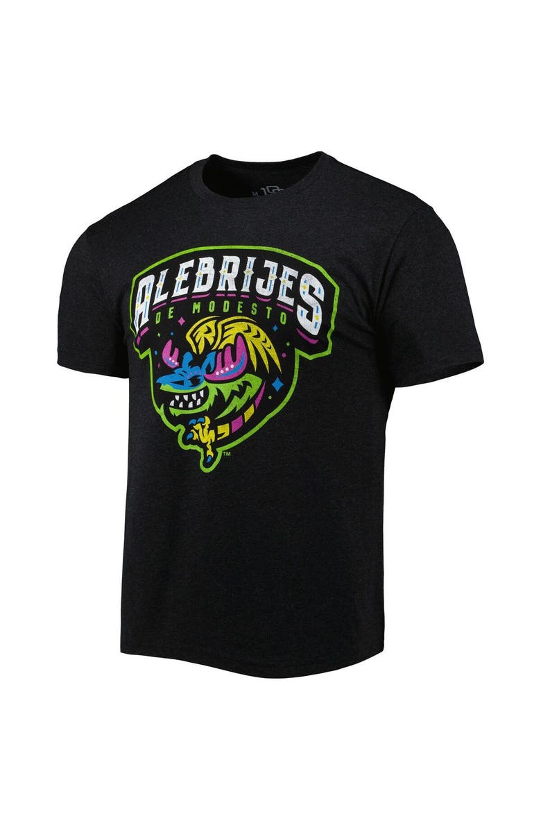 108 STITCHES Men's Black Alebrijes de Modesto Copa de la Diversion Home Tri-Blend T-Shirt, Alternate, color,