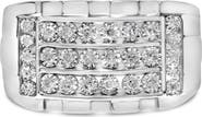 Haus of Brilliance Men's Silver 1/4 Cttw Diamond Three Row Channel Band Ring