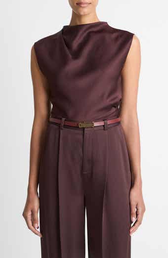 Cowl Neck Satin Top