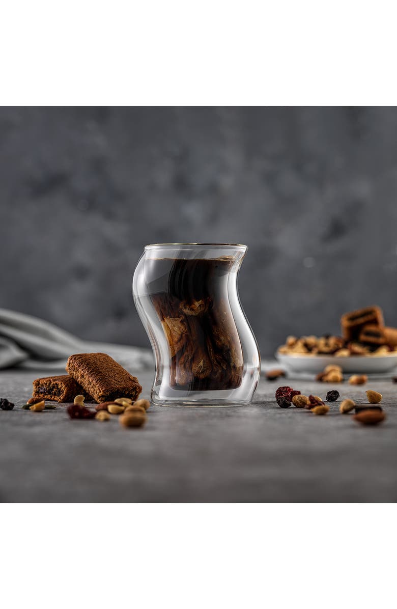 JoyJolt Pivot Mugs - Set of 4, Alternate, color, Clear