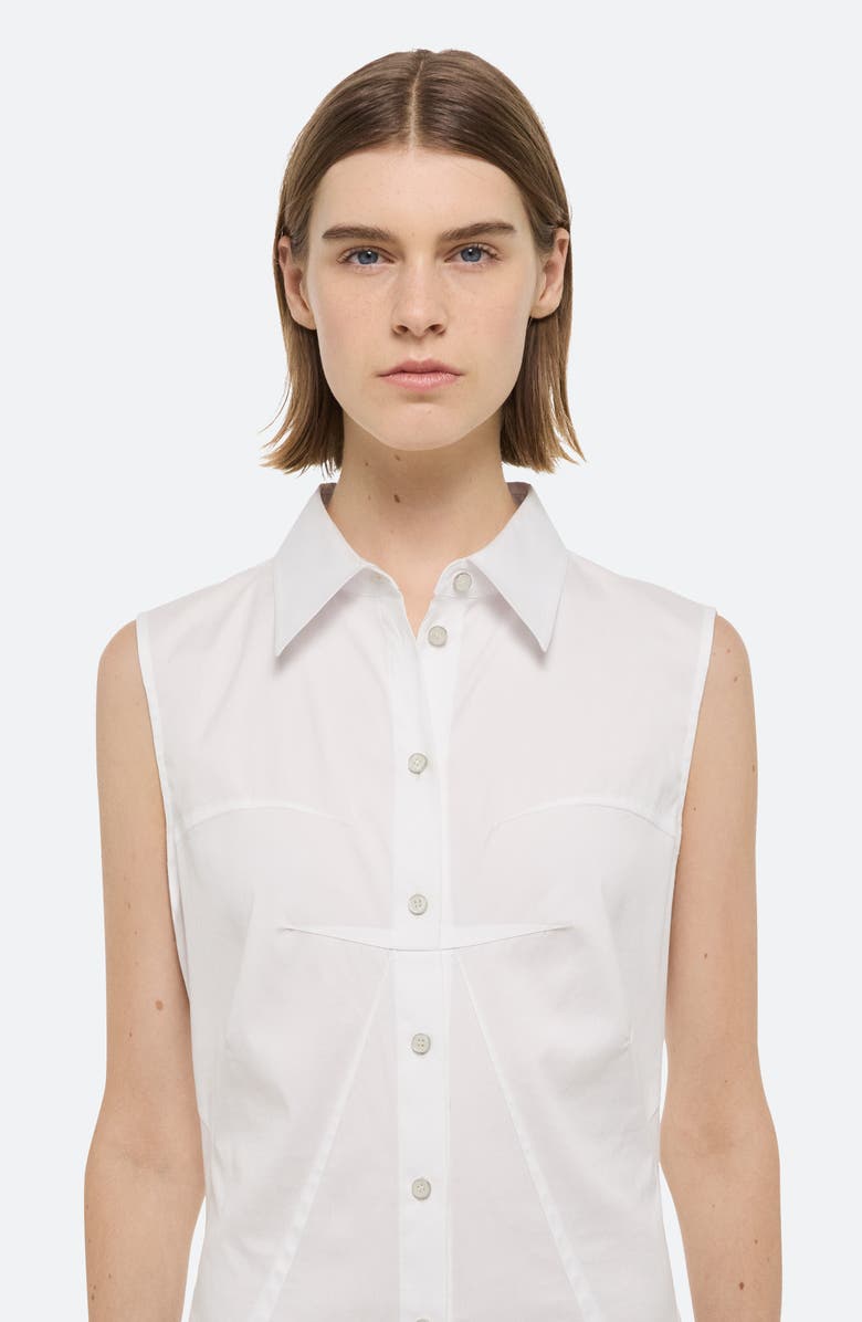 Helmut Lang Bustier Asymmetric Sleeveless Dress, Alternate, color, White