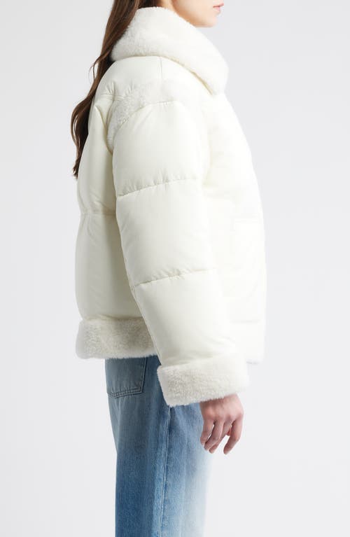 Hugo Boss Boss Orange Pajuna Faux Fur Lined Puffer Jacket In White