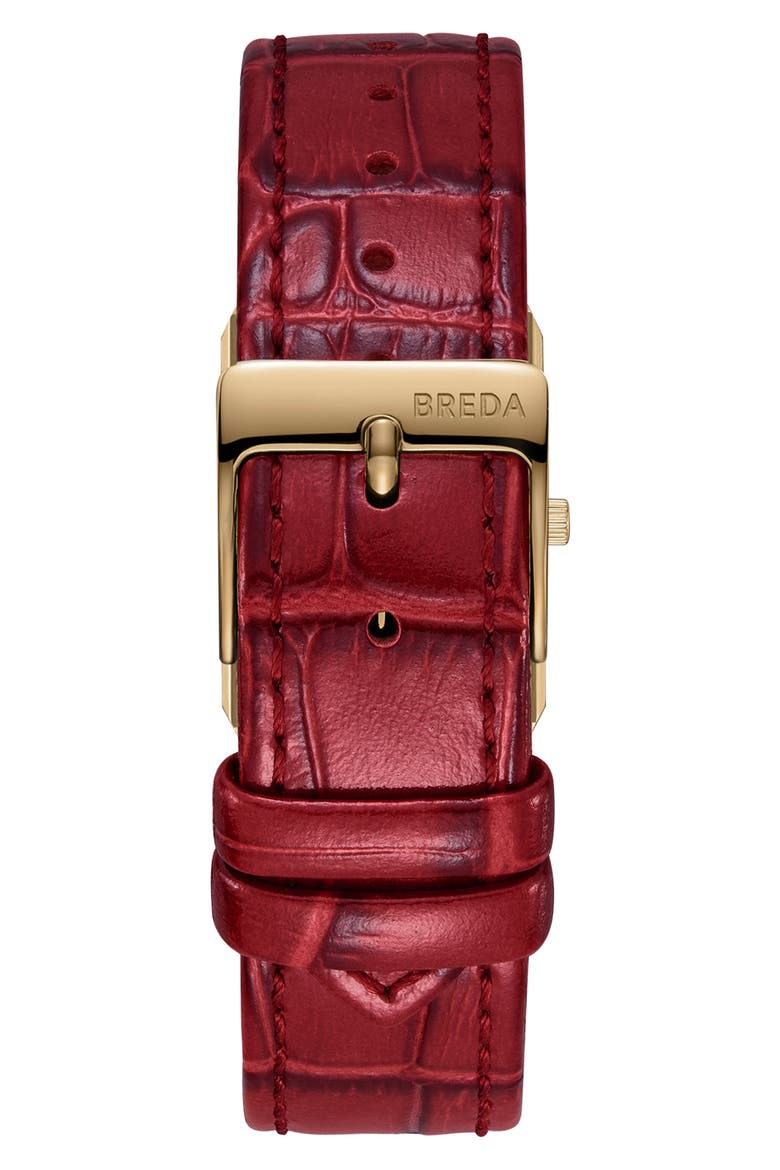 Virgil Leather Strap Watch, 16mm x 8mm, Alternate, color, BURGUNDY