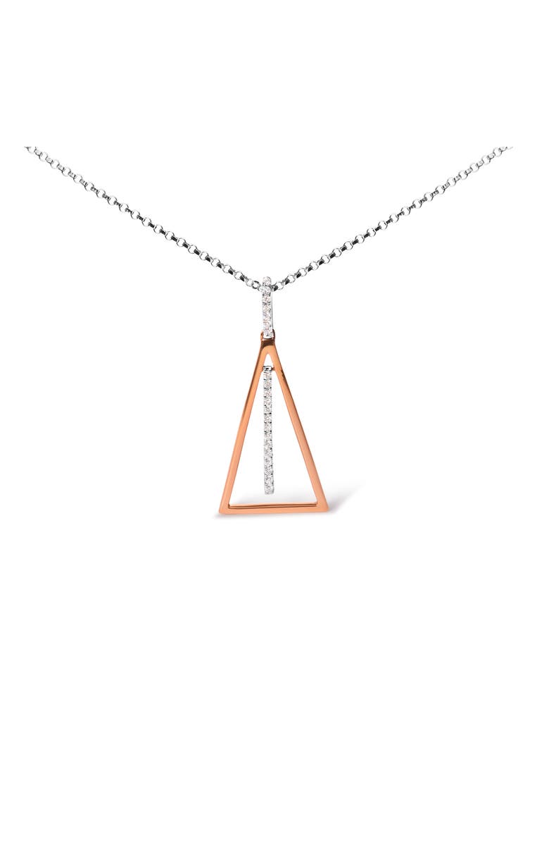 Haus of Brilliance 14K Rose and White Gold 1/8 Cttw Diamond Windchime Pendant Necklace, Main, color, White