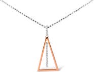 Haus of Brilliance 14K Rose and White Gold 1/8 Cttw Diamond Windchime Pendant Necklace