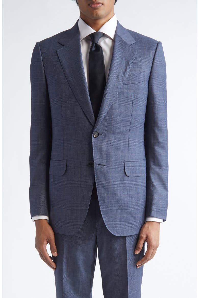 Plaid Centoventimila Wool Suit, Main, color, BLUE