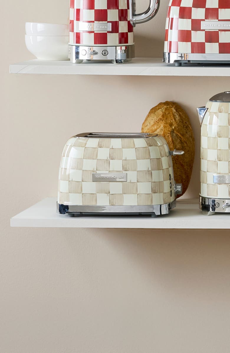 MACKENZIE CHILDS Mocha Check 2-Slice Toaster, Alternate, color, Mocha