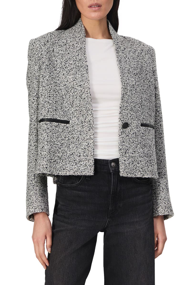 rag & bone Pippa Wool Blend Tweed Blazer, Main, color, White Black