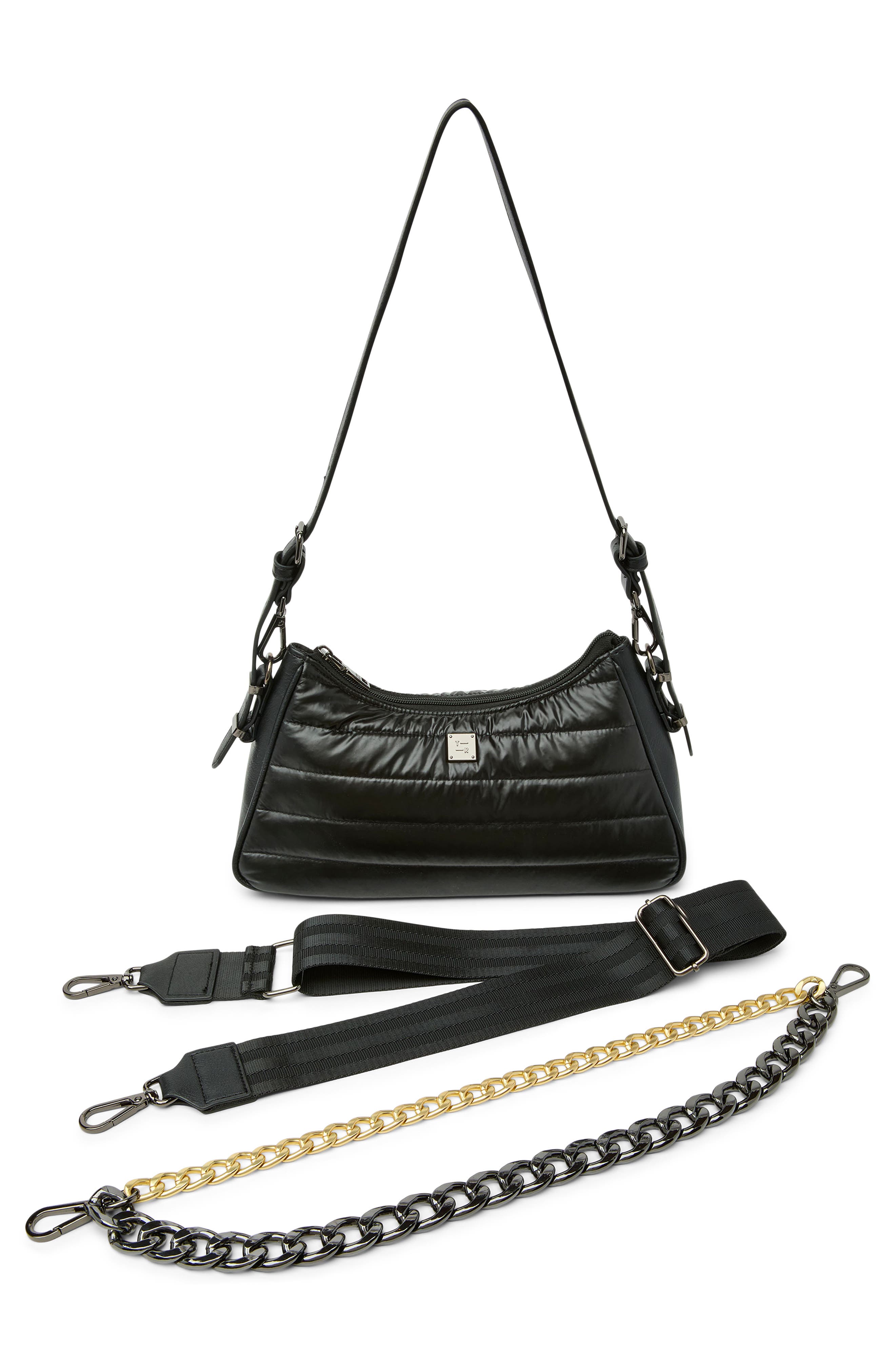 THINK ROYLN Cosmopolitan Quilted Shoulder Bag, Alternate, color, Pearl Black
