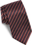 ZEGNA TIES Stripe Mulberry Silk Tie