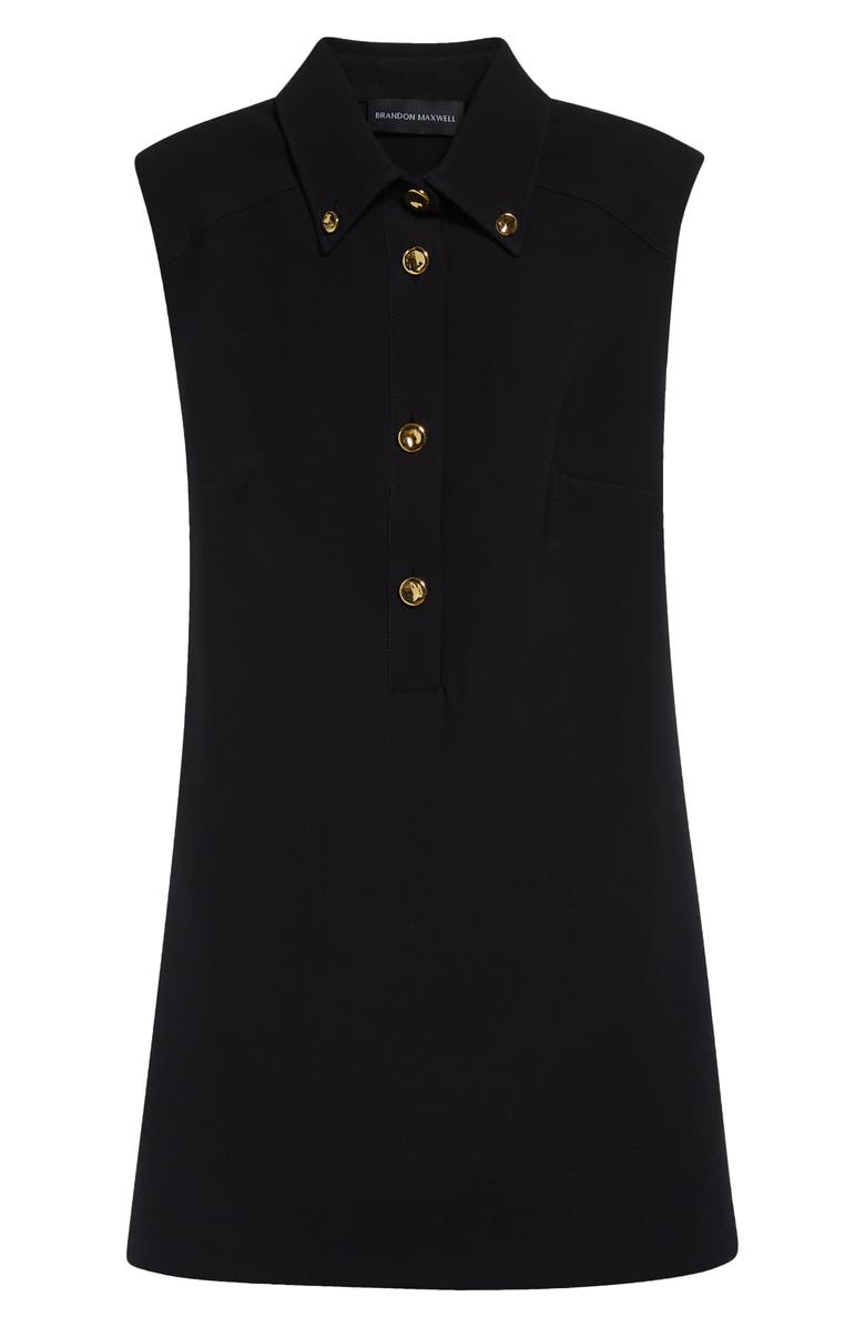 Brandon Maxwell Belle Sleeveless Wool Blend Shirtdress, Alternate, color, 