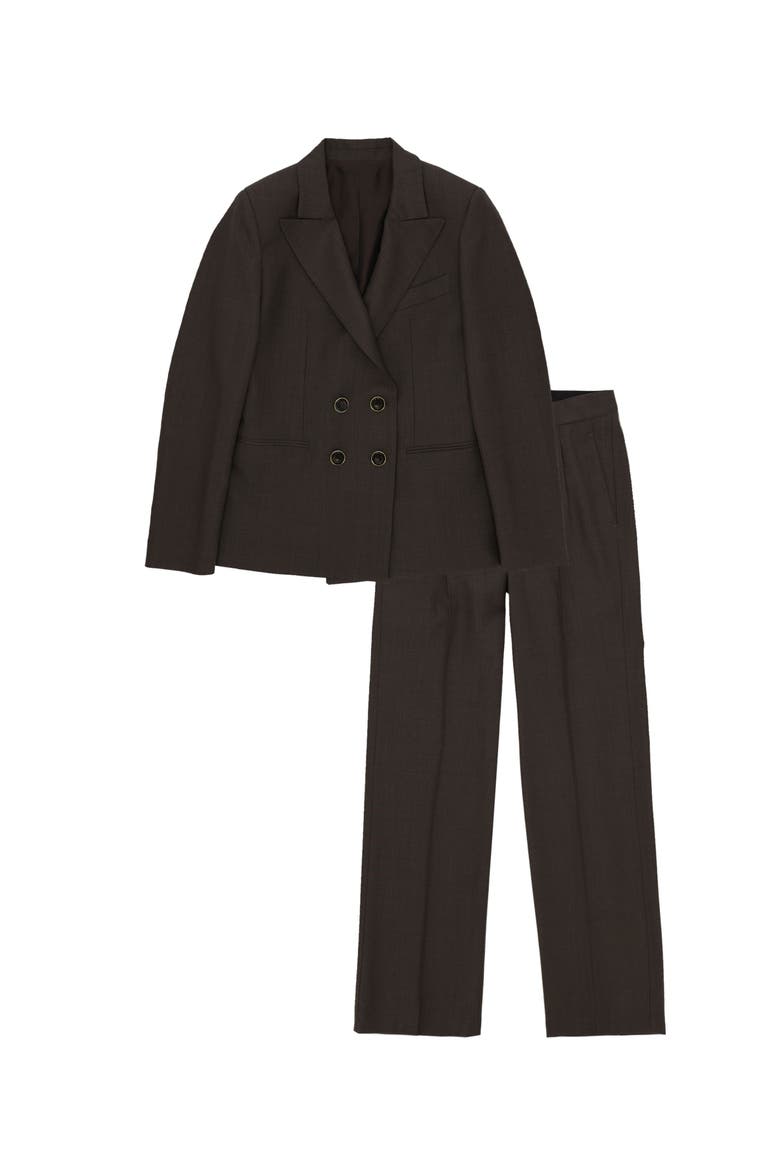 Dark Brown Fresco Wool Suit, Main, color, Dark Brown