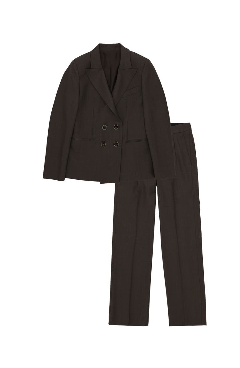 Fortela Dark Brown Fresco Wool Suit, Main, color, Dark Brown