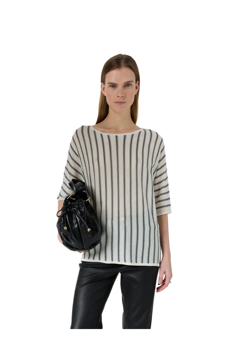 GERARD DAREL Lysia 3/4 Sleeve Round Neck Knit Top, Main, color, Navy Blue