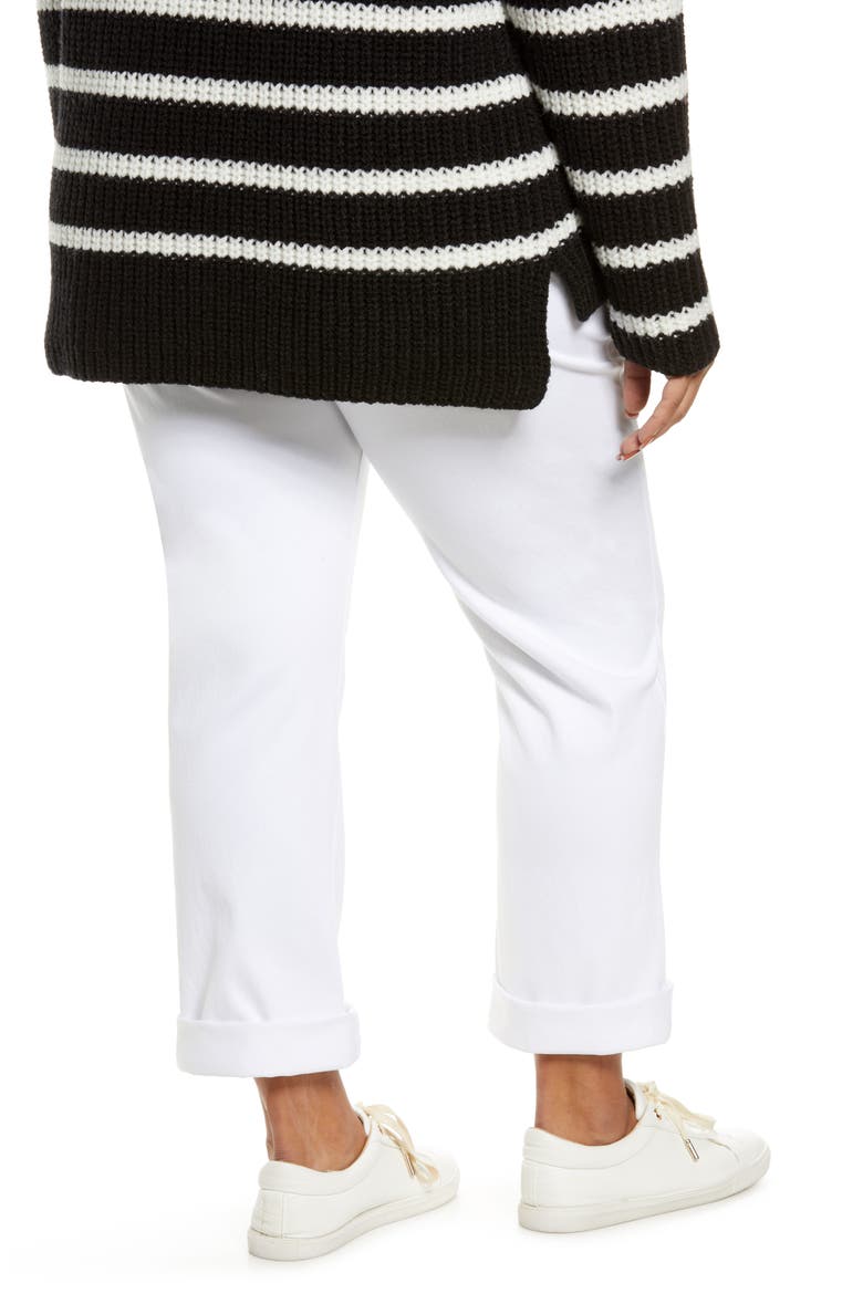 'Lyssentials High Rise Boyfriend Denim Leggings, Alternate, color, WHITE