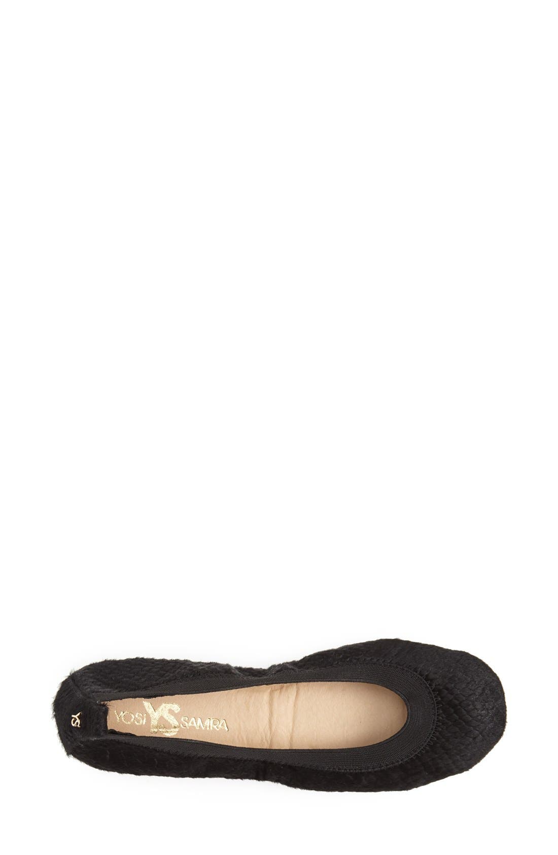 'Samara' Foldable Ballet Flat, Alternate, color, BLACK