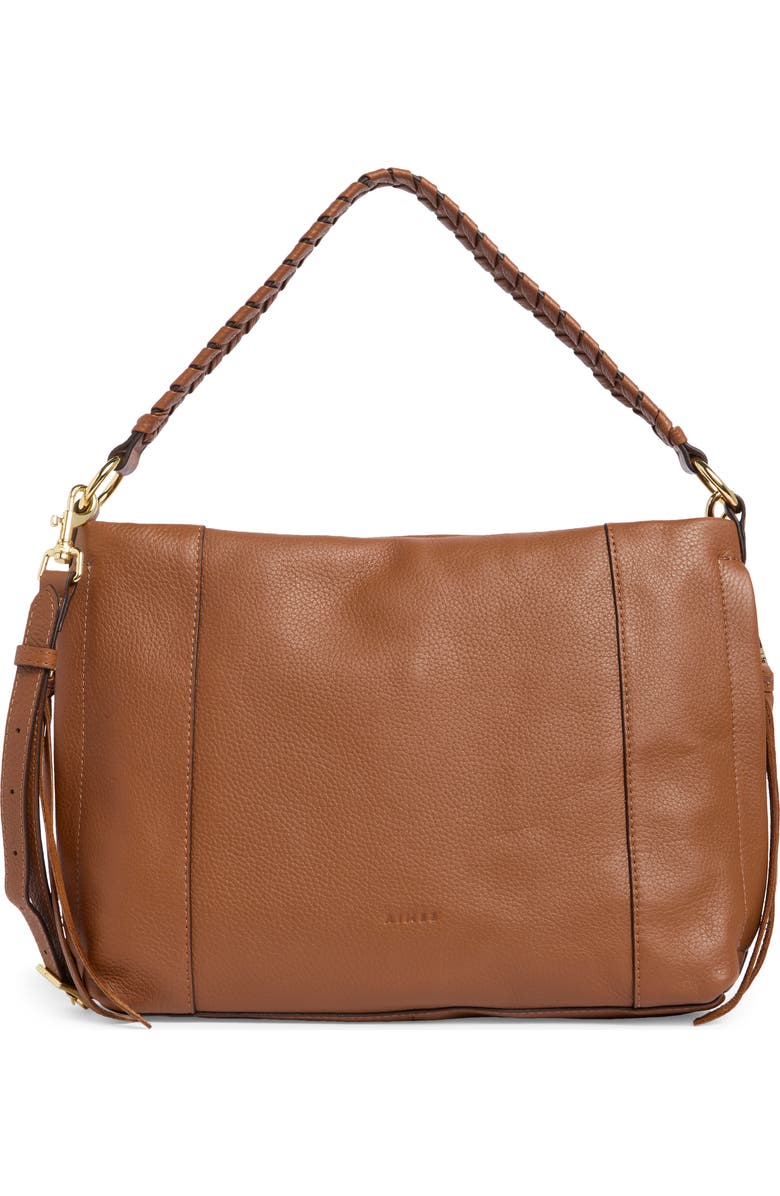 AIMEE Laila Convertible Leather Shoulder Bag, Main, color, Chestnut
