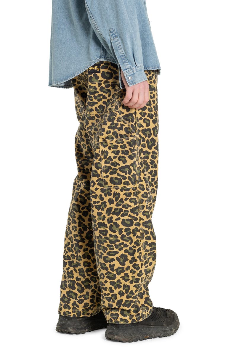 STAN RAY Big Job Leopard Camo Baggy Straight Leg Painter Pants, Alternate, color, 