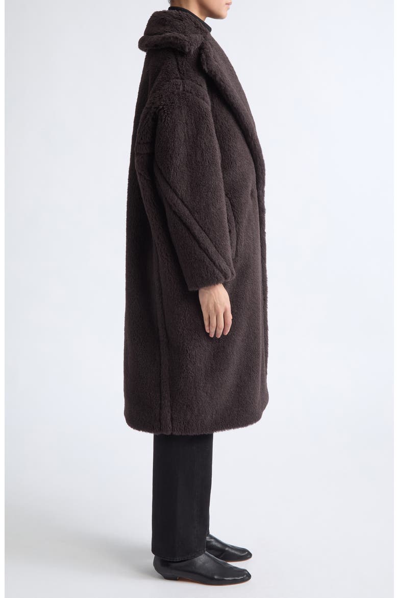 Tedgirl Oversize Double Breasted Alpaca Blend Coat, Alternate, color, DARK BROWN