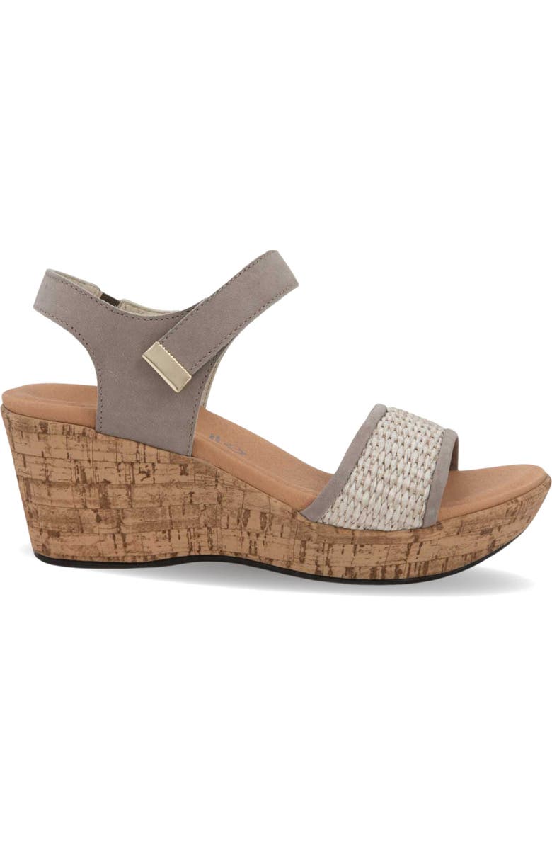 Naot Summer Wedge Sandal, Alternate, color, Stone Nbk W/ Raffia