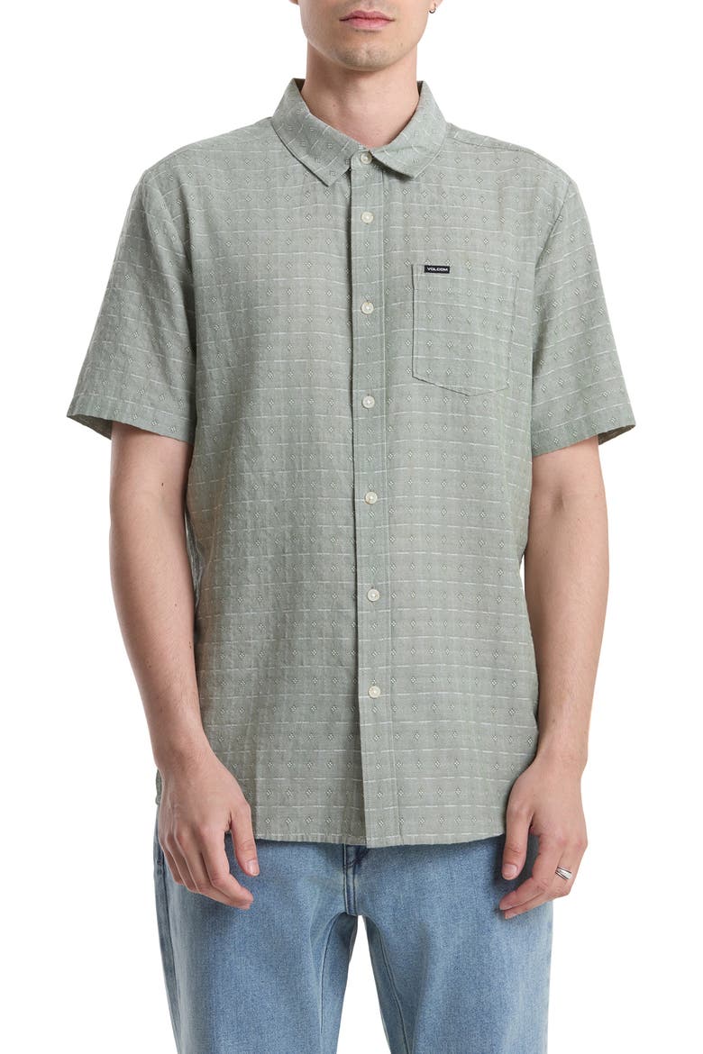 Bankstone II Short Sleeve Button-Up Shirt, Main, color, BROLIVE
