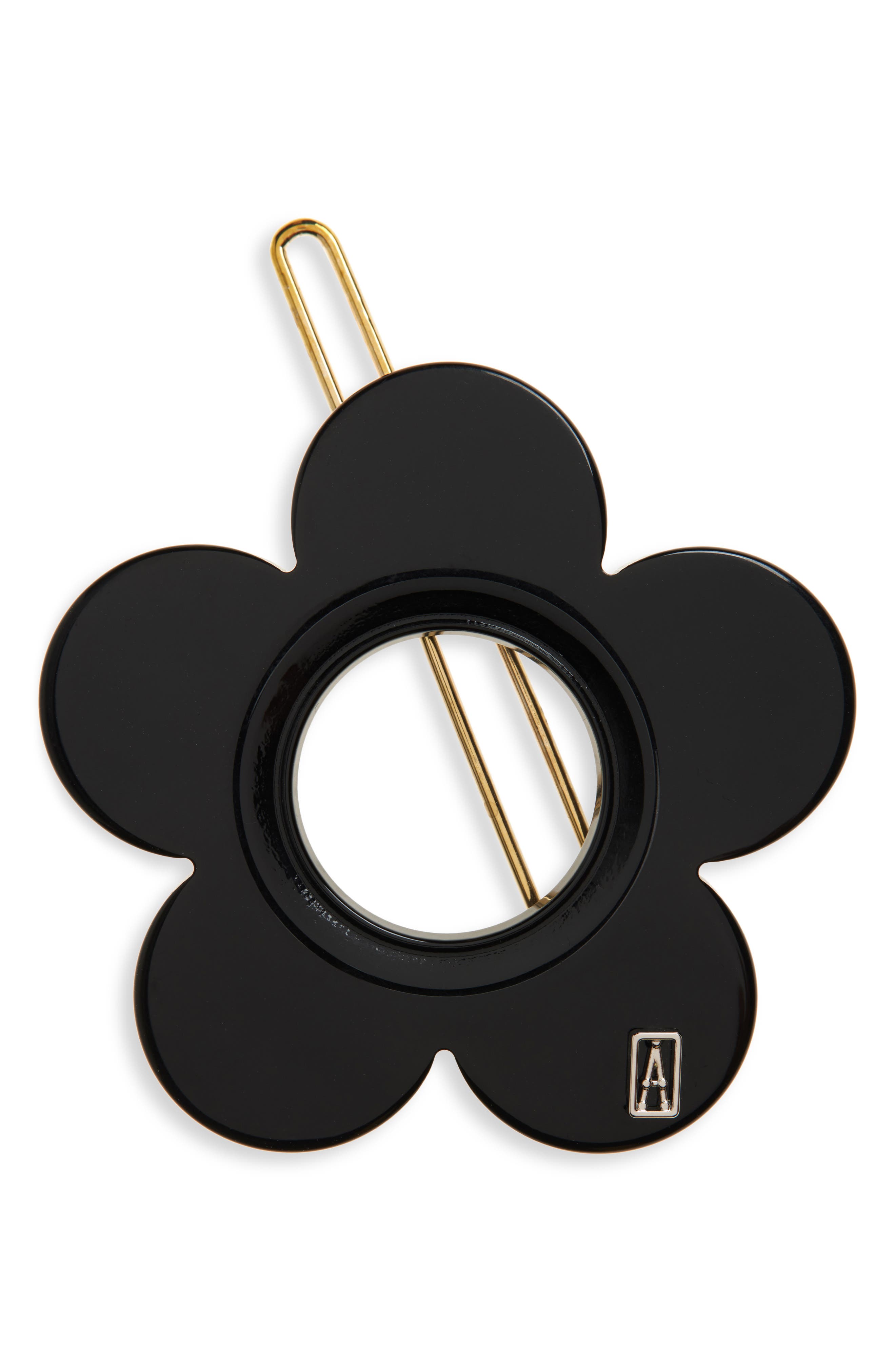 Alexandre de Paris Flower Barrette in Black 