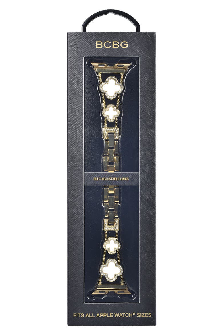 Mother-of-Pearl Clover Apple Watch® Watchband, Alternate, color, GOLD