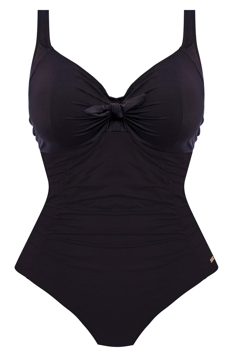 Fantasie Merissa Underwire Twist Front One-Piece Swimsuit, Alternate, color, Black