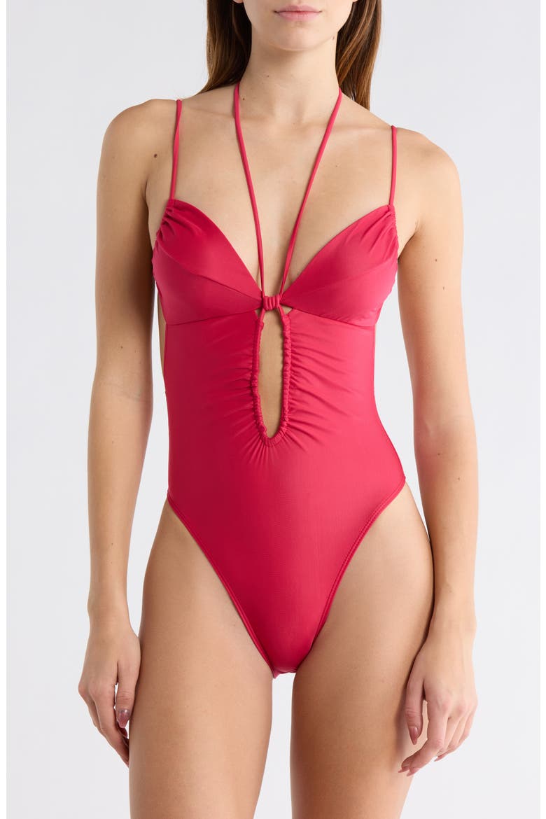 Mag One-Piece Swimsuit, Main, color, WINE