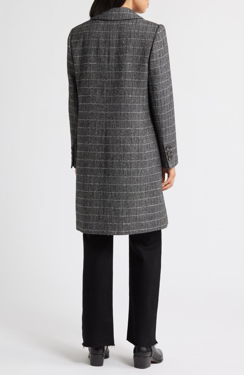 Sam Edelman Double Breasted Notch Lapel Coat, Alternate, color, Black Sparkle