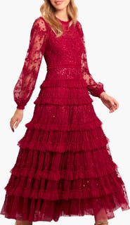 Needle & Thread Blossom Long Sleeve Lace Ankle Gown