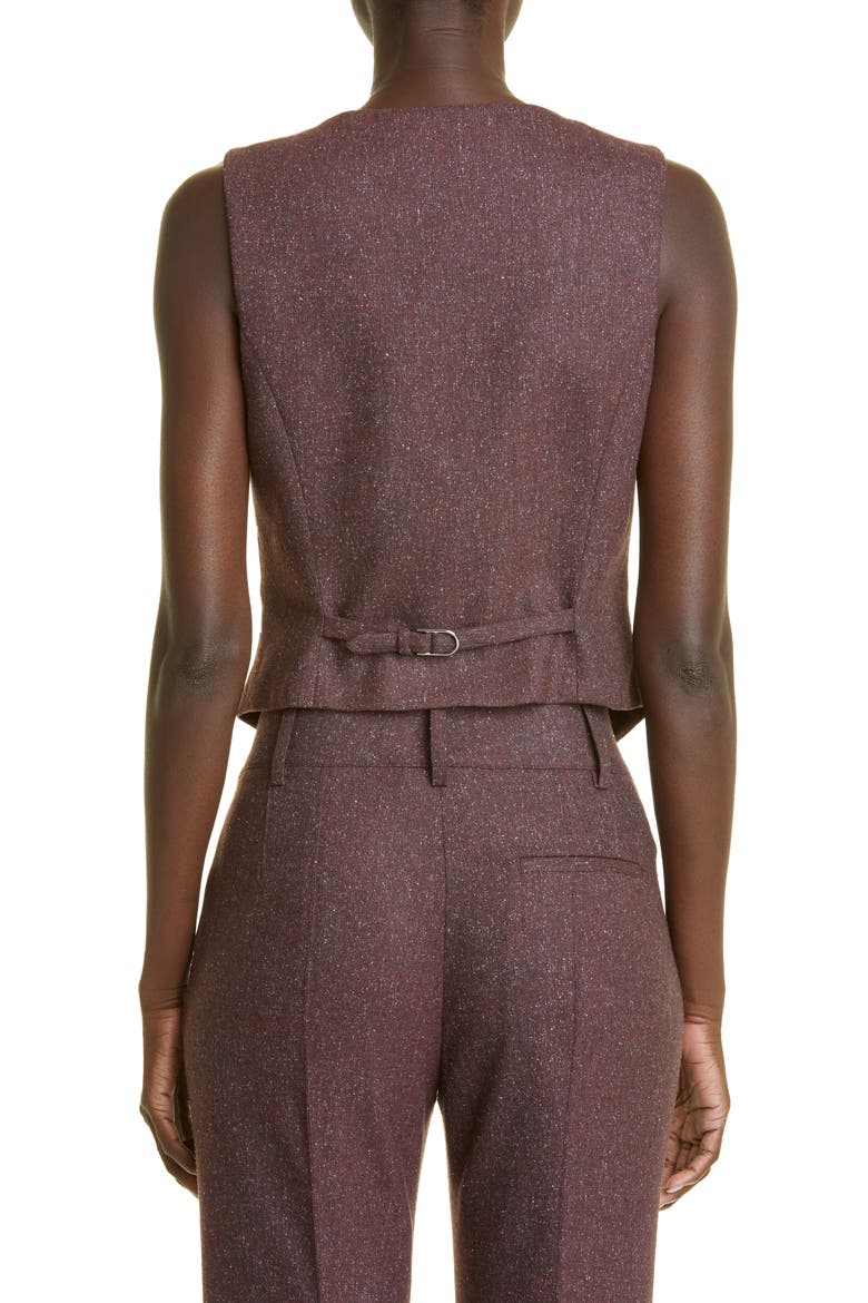 Women's Zelos Strech Wool & Silk Tweed Vest (Nordstrom Exclusive), Alternate, color, PRUNE/ MULTI