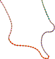 Spero London Sterling Silver Enamel Mine Beaded Colourful Rainbow Necklace